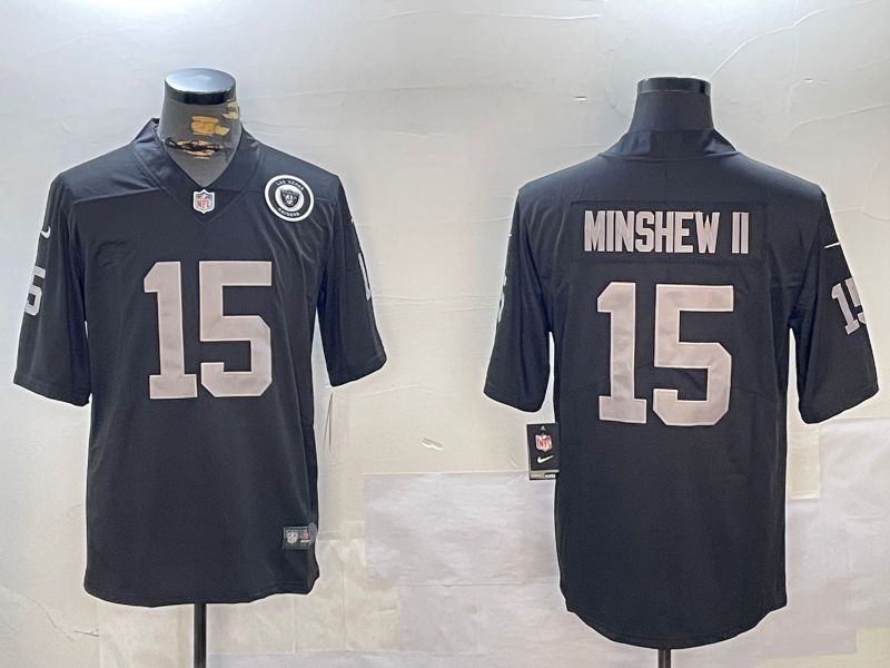 Men Oakland Raiders #15 Minshew ii Black 2024 Nike Vapor Limited NFL Jersey style 9->kansas city chiefs->NFL Jersey